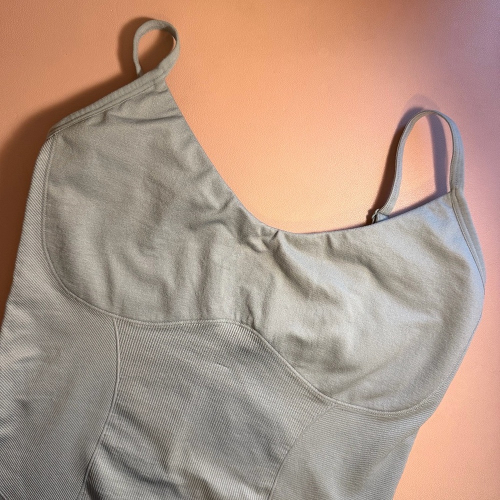 Colsie Target Ribbed Romper Bodysuit Gray Grey Fitted Lounge Athleisure Size M